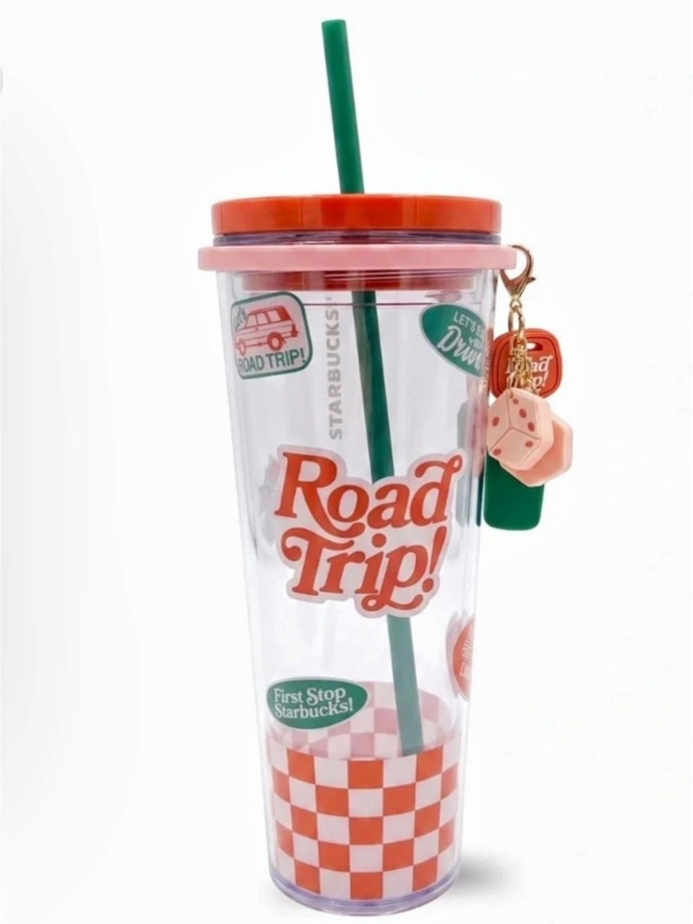 Starbucks x Dandy Road Trip Clear Tumbler Cold Cup with Charms with Charms